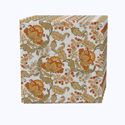 Cotton Twill Floral Square Napkin