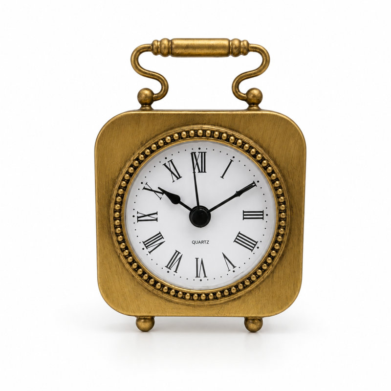 Horloge de table dorée