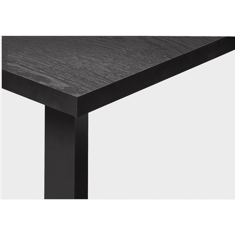 Bureau d'ordinateur, bureau à domicile, à gauche, à droite, tablettes de rangement, l 55 po, travail, ordinateur portable, stratifié noir, métal noir, contemporain, moderne