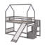 Lit superposé avec glissière convertible House, escalier de rangement pouvant être placé à gauche ou à droite-249447755