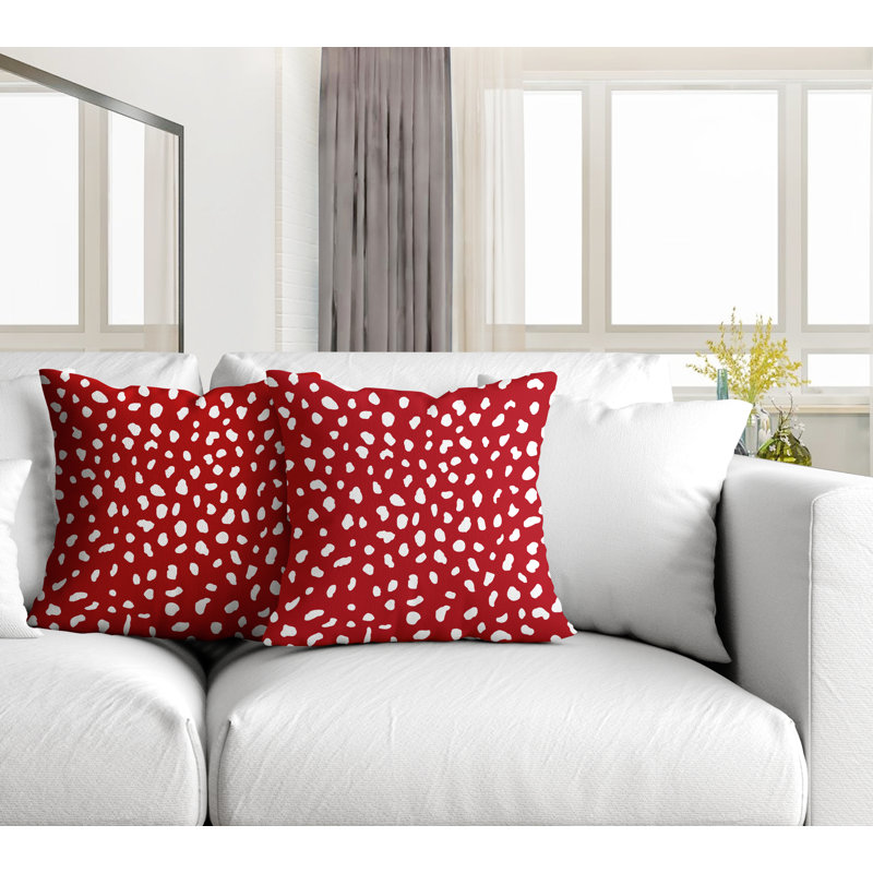Coussin décoratif intérieur / extérieur, L 15 po x H 15 po, Rouge