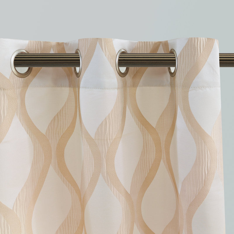 Panneau de rideau simple occultant et occultant ikat room Campana, l 54 po x L 95 po, Sable