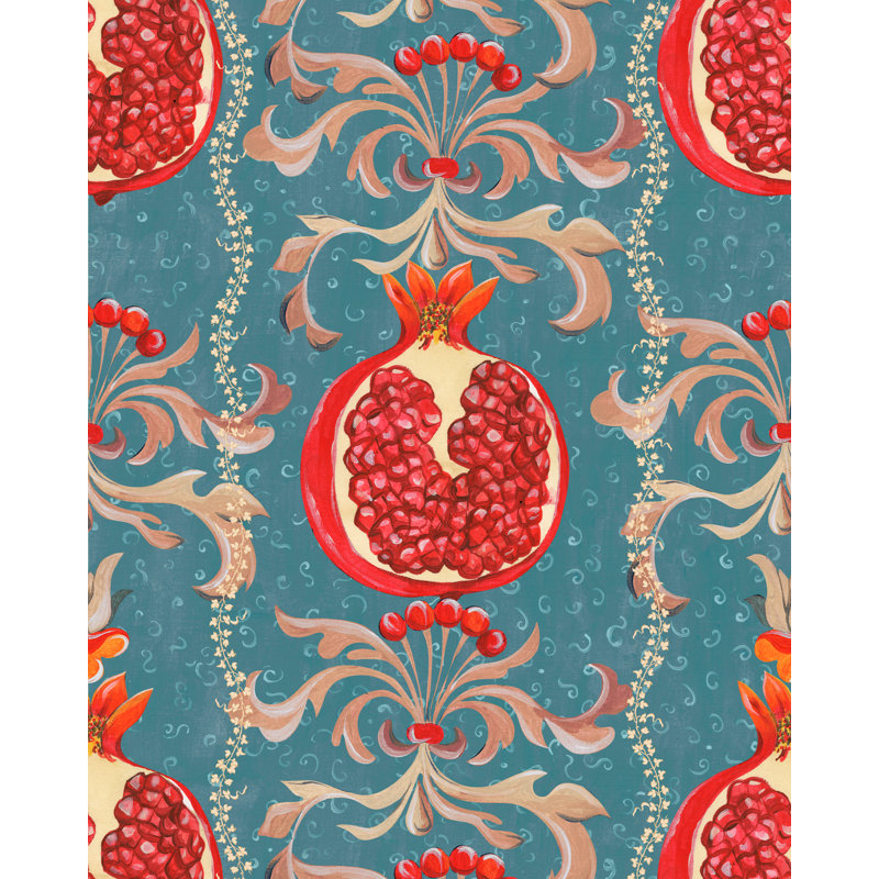 LA DOLCE VITA Wallpaper Roll, Red/Blue