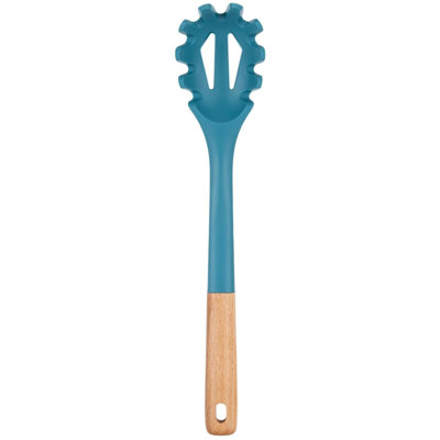 12.8-Inch Blue Silicone Pasta Fork Server