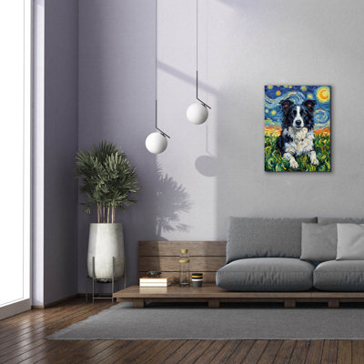'Border Collie Starry Night' by Rich Monet Canvas Wall Art, 26" x 34"