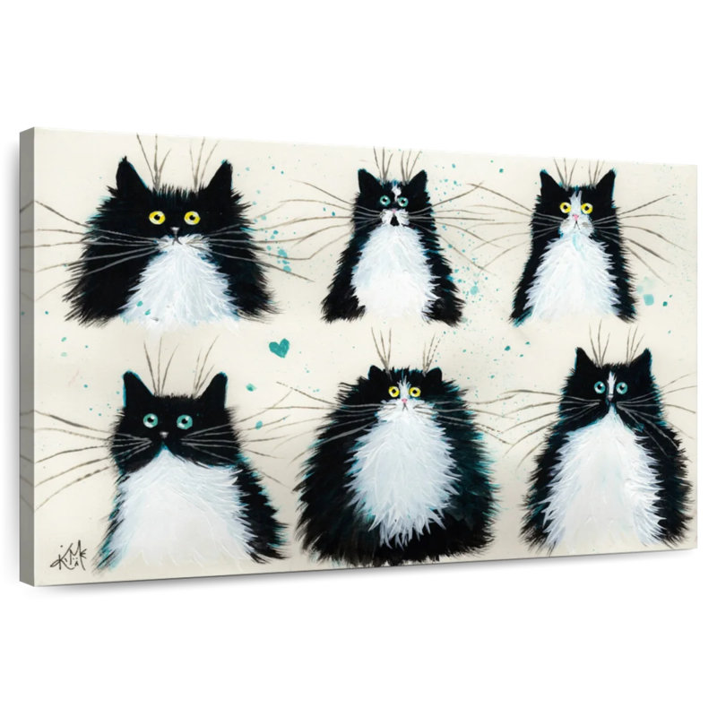 Brampt Tuxedo Cats, 26" H x 39" W