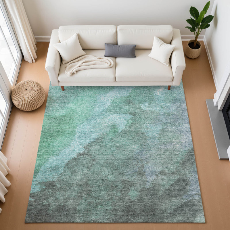Premium Machine Washable Mundell Abstract Rug, Rectangle 8' x 10'