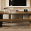 Bureau d'écriture rectangulaire en bois massif brun noisette-117663652