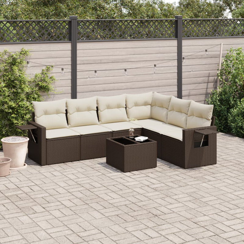 Grand canapé modulaire en rotin PE Vidaxl