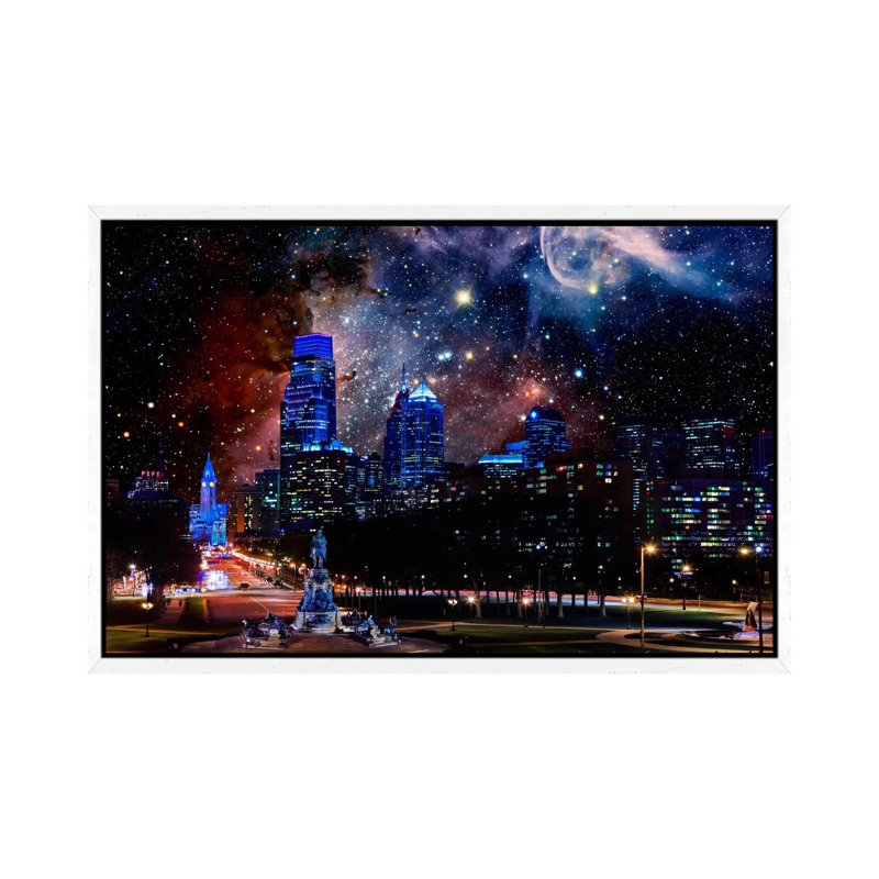 Philadelphia, Pennsylvania Carina Nebula Skyline by 5by5collective - Gallery-Wrapped Canvas Giclée on Canvas