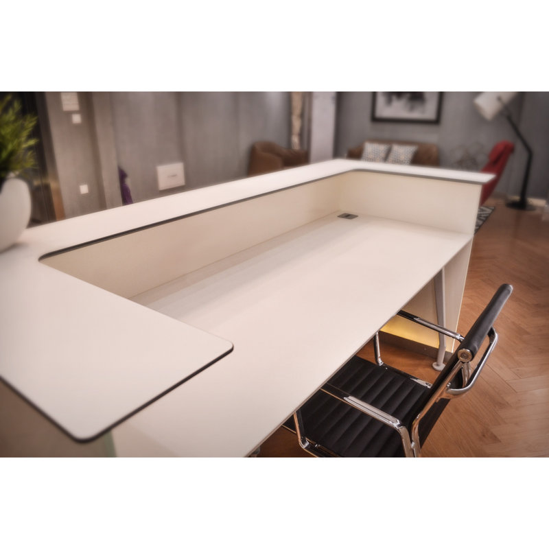 Candus Rectangle Glass Reception Desk
