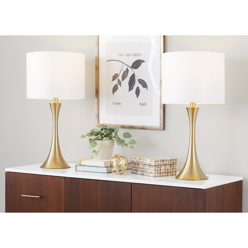 Adonis Metal Lamp, Gold Plated, Sparkly Off-White