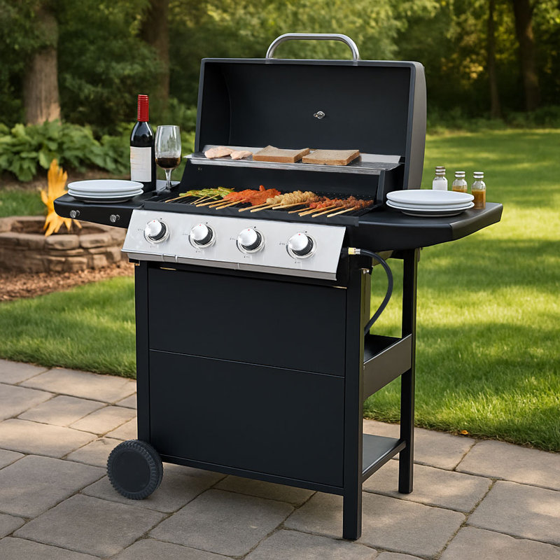 Armoire pour barbecue au propane à 4 brûleurs