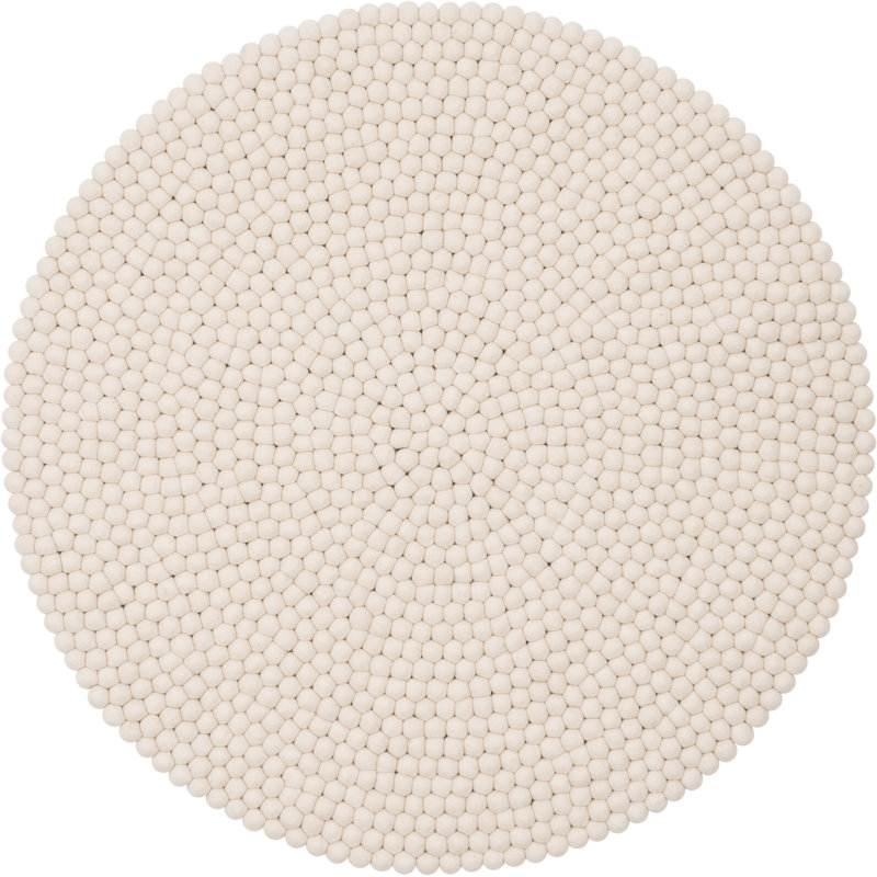 Round Solid Colour Wool Hand Woven Area Rug, Round 70cm