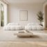 2-piece Boneless Cloud Floor Sofa, Teddy Plush 3-seater Armless Cloud Couch Set, No Assembly Compressed