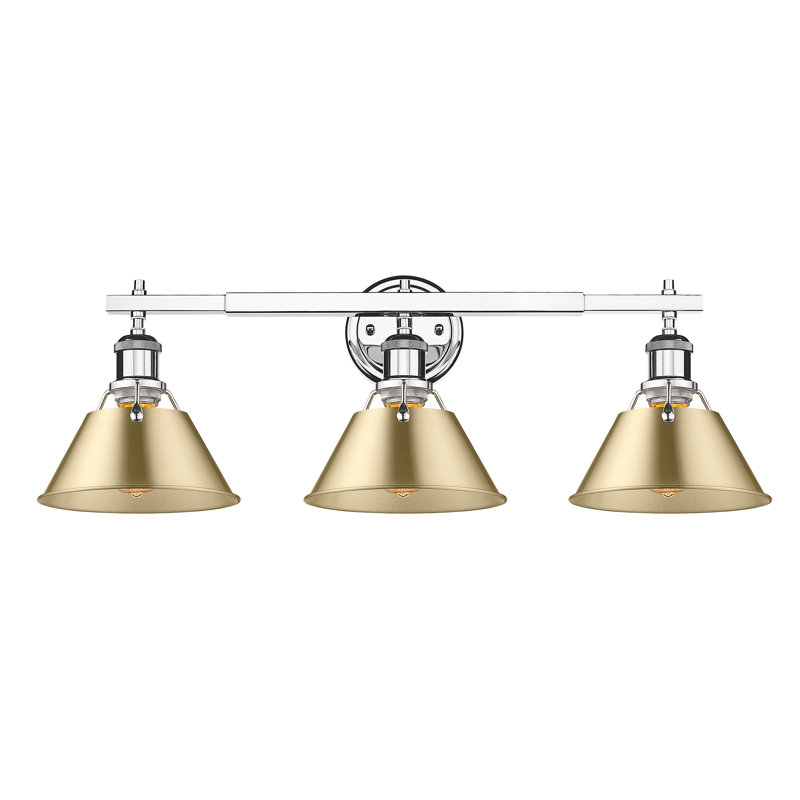 Felda 3-light fixture, Chrome, Brushed Champagne Bronze