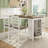 Seavyn 5-Piece Rustic Dining Set with Solid Rubber Wood and Woven Fabric Seating-117431346-117431345