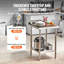 Stainless Steel Work Table with Back Baffle, Adjustable Shelf-731770414