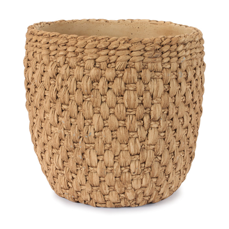Woven Texture Cement Planter, 10.5"D x 10"H