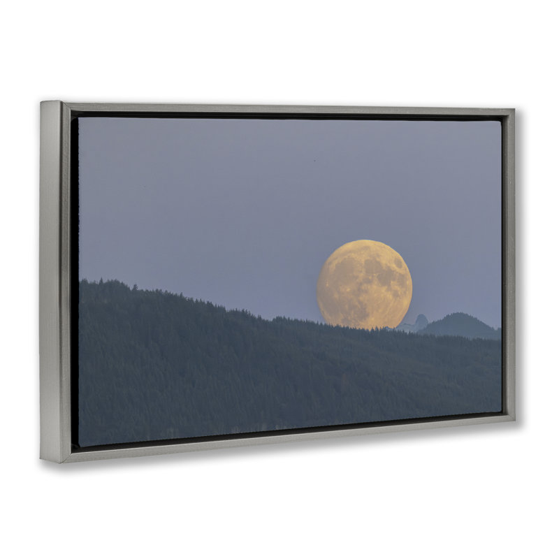 Cadre flottant Majestic Moonrise Landscape, design par Nancy Crowell, Cadre flottant gris lustré, H 21 po x l 31 po