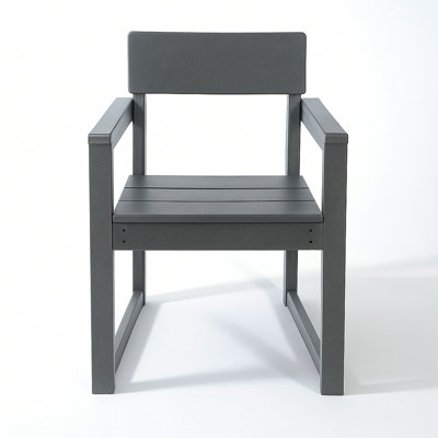 Fauteuils de jardin et d'extérieur gris en PEHD avec dossier de style moderniste