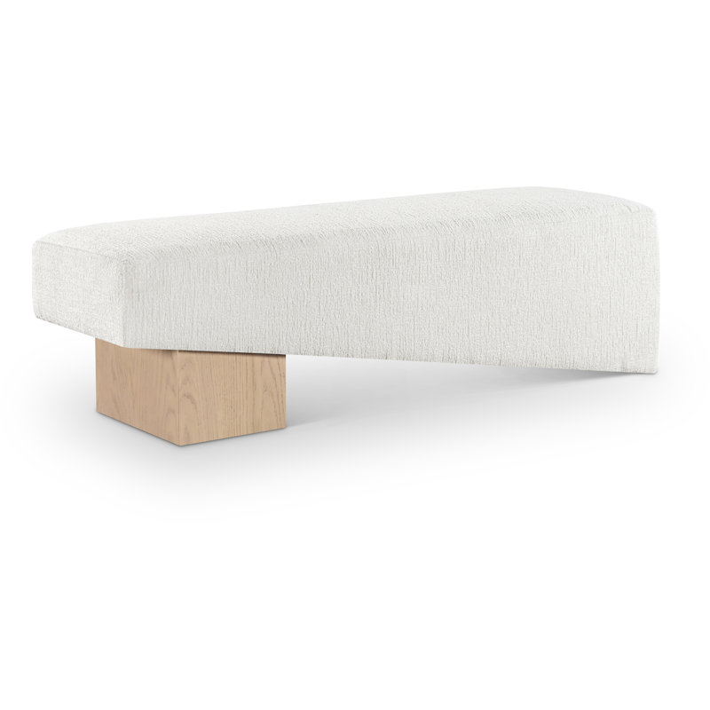 Banc en tissu Alora, Tissu crème en polyester, Naturel