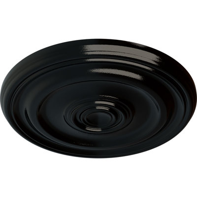 Médaillon de plafond Endurathane Devon, DO 15 3/4 po x P 1 1/2 po (convient aux auvents jusqu'à 3 5/8 po), finition perle noire peinte à la main