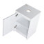 Armoire de salle de bain autoportante de 20 po blanc brillant, fonction de fermeture en douceur pour un fonctionnement élégant, design apaisant, espace de rangement spacieux, panneau supérieur avec trou de robinet réglable, garniture de rangement, décoration