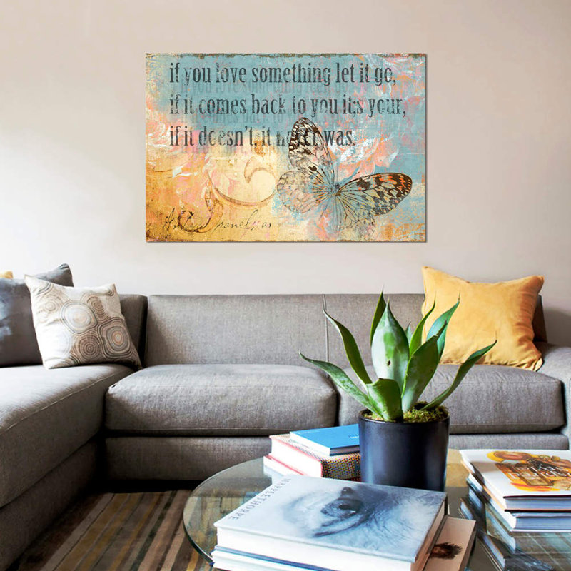« let it go », reproduction d’impression sur toile, H 26 po x l 40 po x P 1,5 po, Toile tendue, Pas de tapis