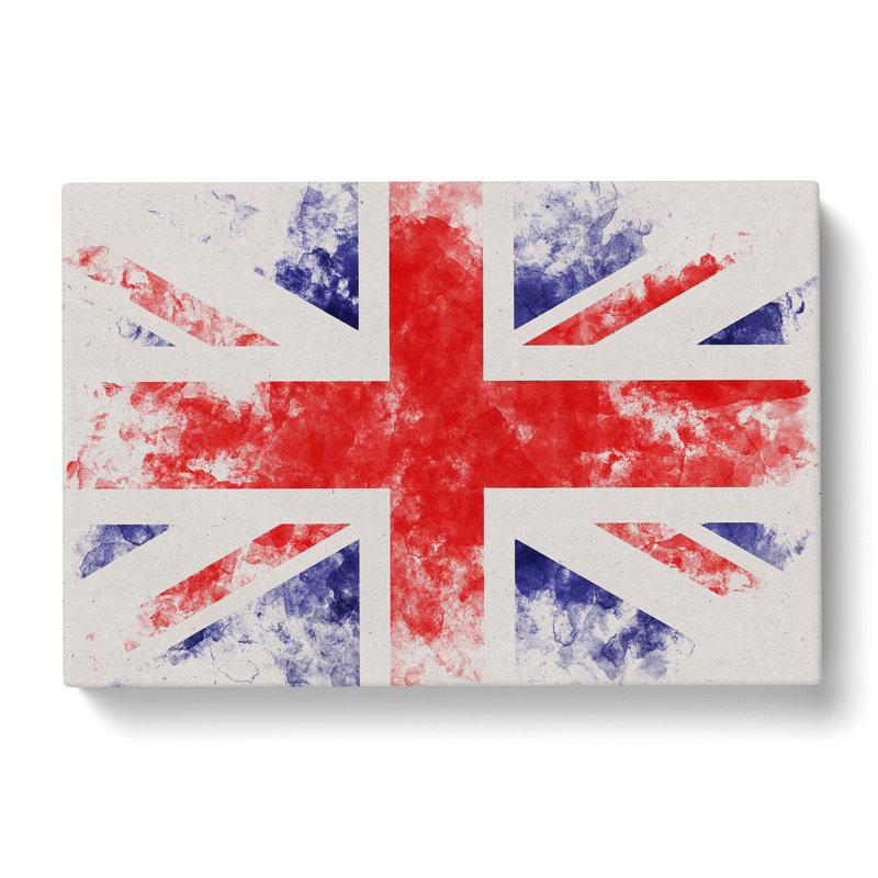 Union Jack British Flag Vol.1 Watercolour - Wrapped Canvas Print, 35cm H x 50cm W x 3cm D
