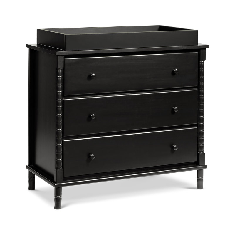 Jenny Lind 3-Drawer Dresser, Ebony Black