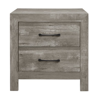Table de chevet de style rustique 1Pc avec 2 tiroirs de style transitionnel