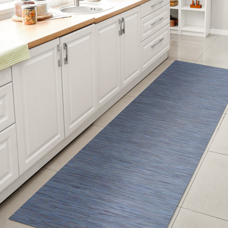 Tapis intérieur / extérieur bleu Amidon, Tapis de couloir 2 pi 2 po x 8 pi