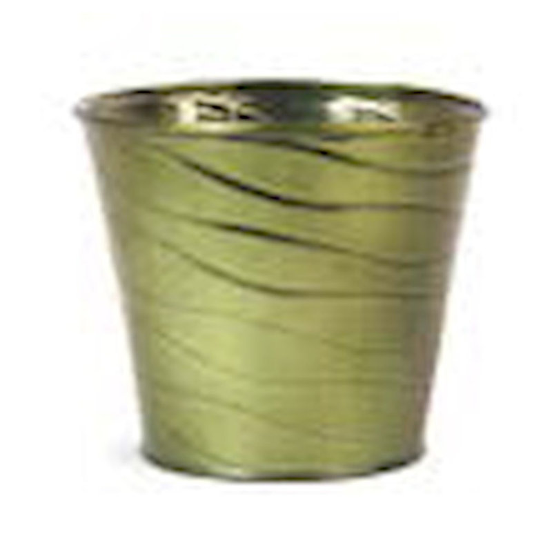 Pot à fleurs en métal Halina, Vert, H 4,25 po x l 5 po x P 5 po