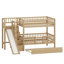 Structure de lit superposé avec glissière, lit gigogne et escalier de rangement-129427893
