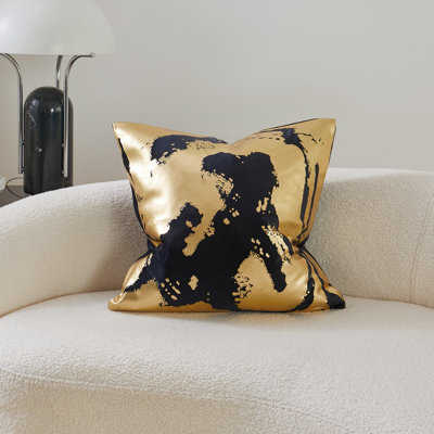 Housse de coussin réversible en velours abstrait