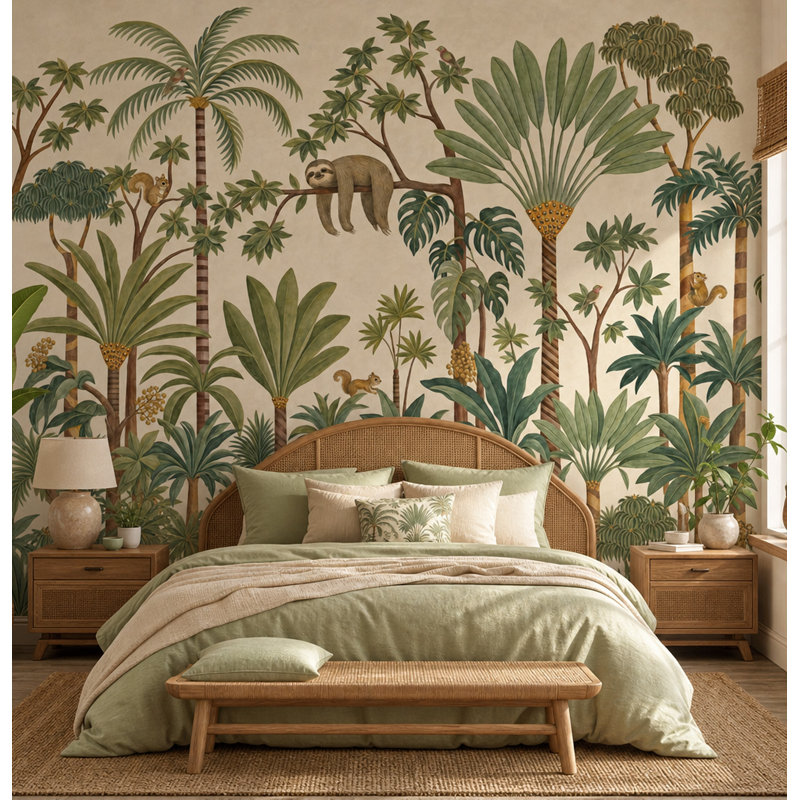 Papier peint texturé papier peint botanique tropical, 160 po x 108 po, Non-Woven Nonpasted