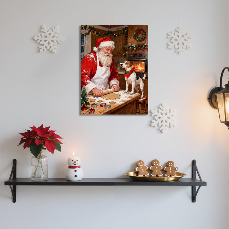 Art mural sur toile Père Noël, H 36 po x l 24 po