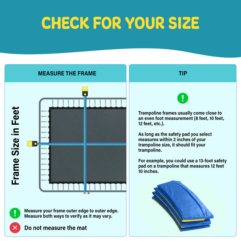 Plexalife Machrus 0.5'' Plastic Frame Pad Compatible With Square/Rectangle Trampoline