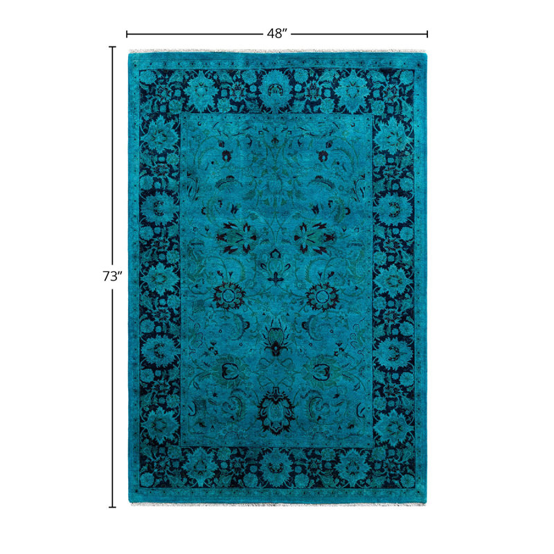Overyed One-of-a-Kind Rectangle 4' X 6'1" Hand Knotted Area Rug