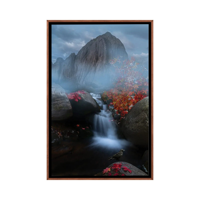Fog Hill by Simoon - Floater Frame Painting on Canvas