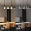 Pendelleuchte 3 Flammig E27 - Vintage Glas Schirm 150cm Höhenverstellbar Esstischlampe für Bar
