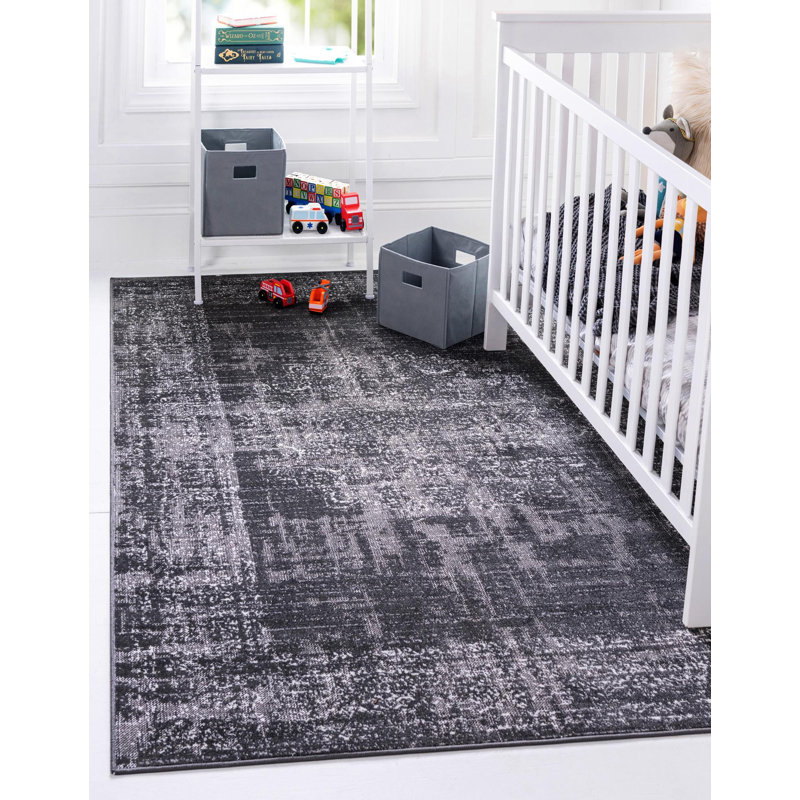 Tapis gris foncé Clevinger, Rectangle 7 pi 10 po x 10 pi