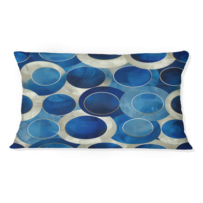 Coussin lombaire rétro bleu gris Midcentury I - Midcentury