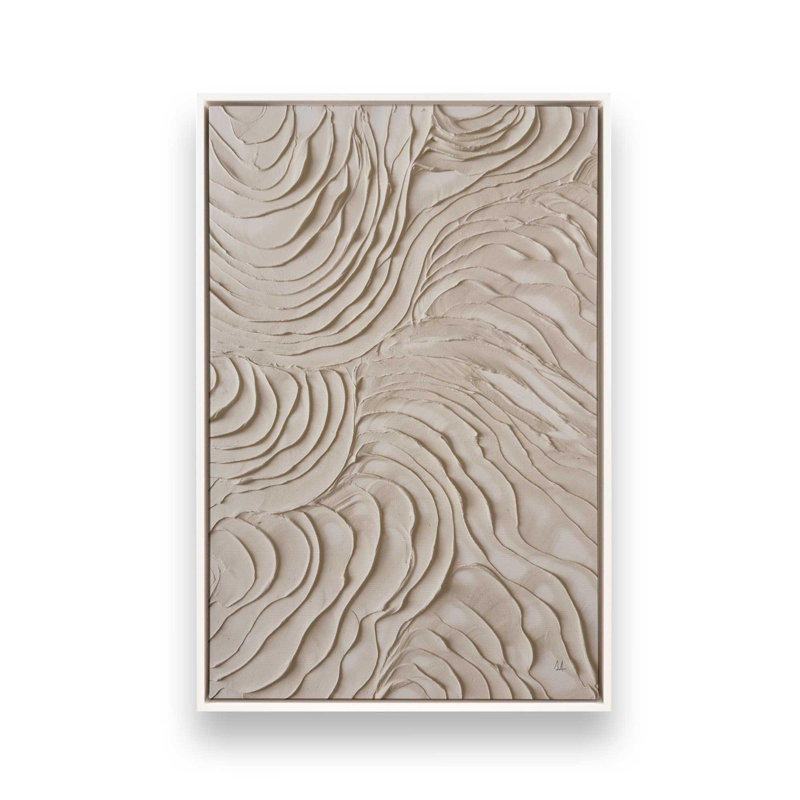Wave Formations III Rolled Canvas, Opaque White Floater Framed, 48.75" H x 32.75" W x 1.75" D