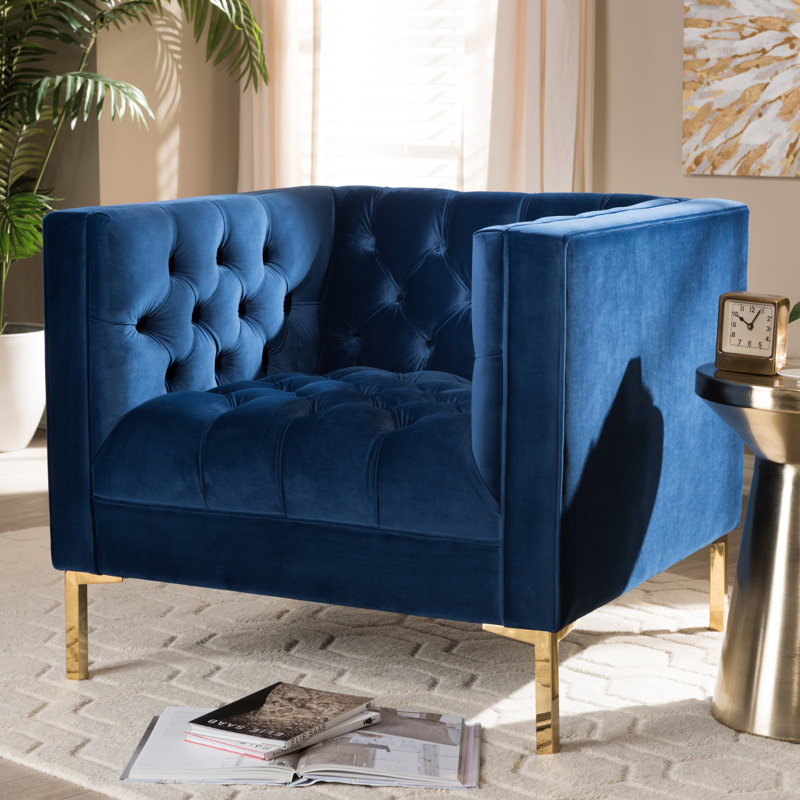 Ite Upholstered Armchair, Navy Blue