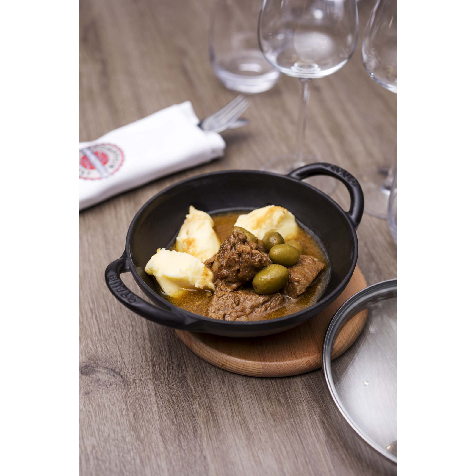 Staub Minis Cast Iron 0.5-qt Baby Wok, Black Matte