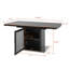 Table de salle à manger rectangulaire moderne de 47,24 à 63 po, extensible, avec plateau de table en marbre noir imprimé et pieds de table de rangement avec base en métal-842473402