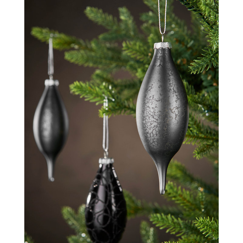 14.71cm Solid Colour Plastic / Acrylic Bauble, Black