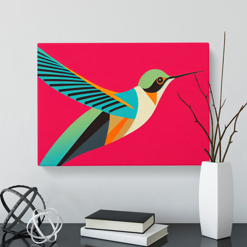 Hummingbird Art - Wrapped Canvas, 50cm H x 76cm W x 3cm D